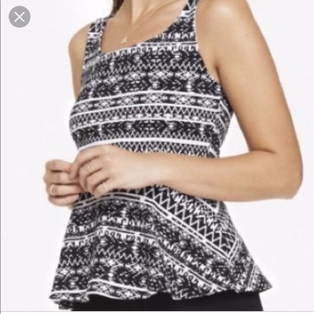Express aztec peplum tank